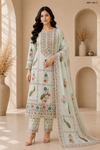 Ivory Embroidered Lawn 3-Piece Suit with Tea Pink Printed Dupatta – Unstitched