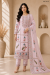 Ivory Embroidered Lawn 3-Piece Suit with Tea Pink Printed Dupatta – Unstitched