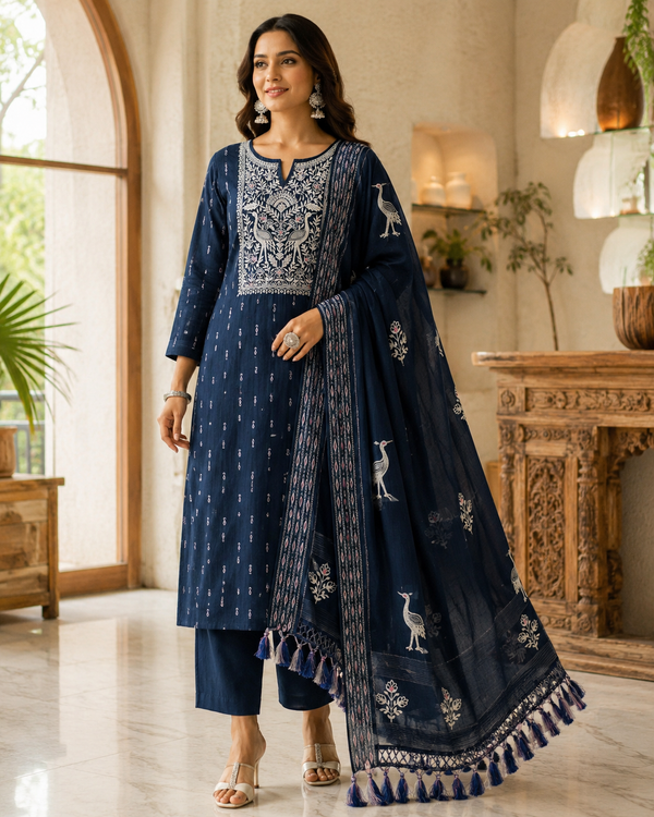 South Cotton Unstitched Suit with Bolero Dupatta
