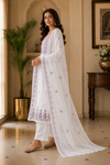 Malchandari Unstitched Suit with Organza Dupatta