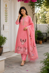 Unstitched Jamdani Cotton Suit with Bird Dupatta