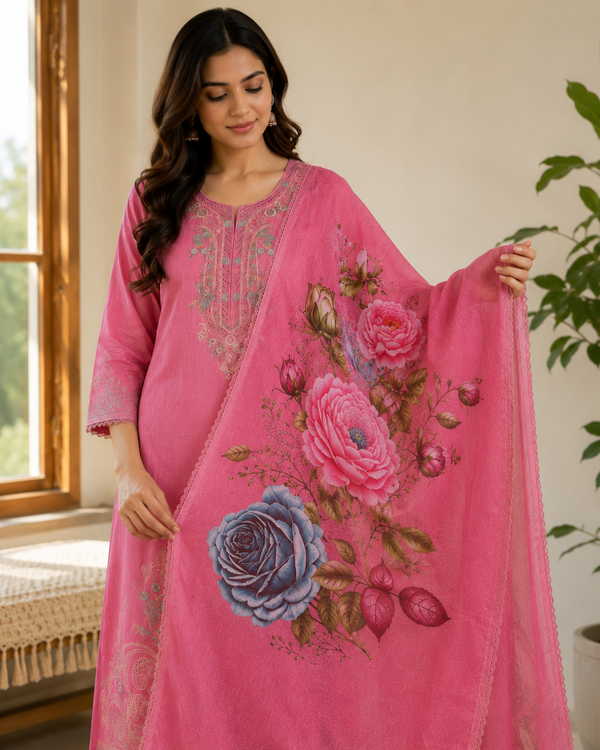 Mal Chanderi Unstitched 3-Piece Suit