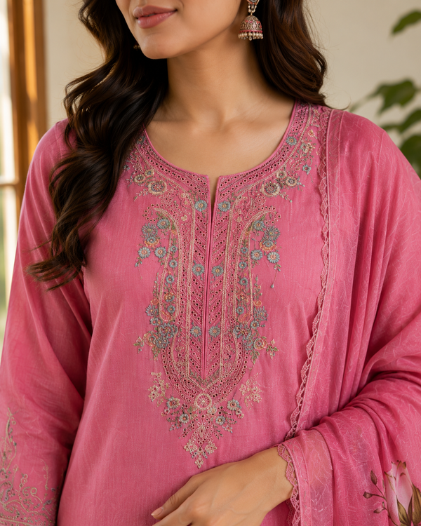 Mal Chanderi Unstitched 3-Piece Suit
