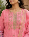 Jaamdani Unstitched Suit with Flamingo Dupatta