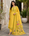 Jaamdani Unstitched Suit with Flamingo Dupatta