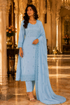 Jaamdani Unstitched Suit with Matching Dupatta