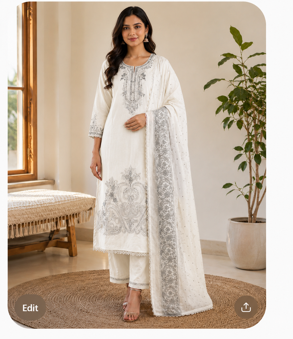 Mal Chanderi Unstitched 3-Piece Suit