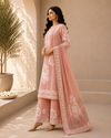 Women's Unstitched Jamdani Suit Set with Embroidered Kurta, Pant & Dupatta – 3 Piece Ethnic Wear