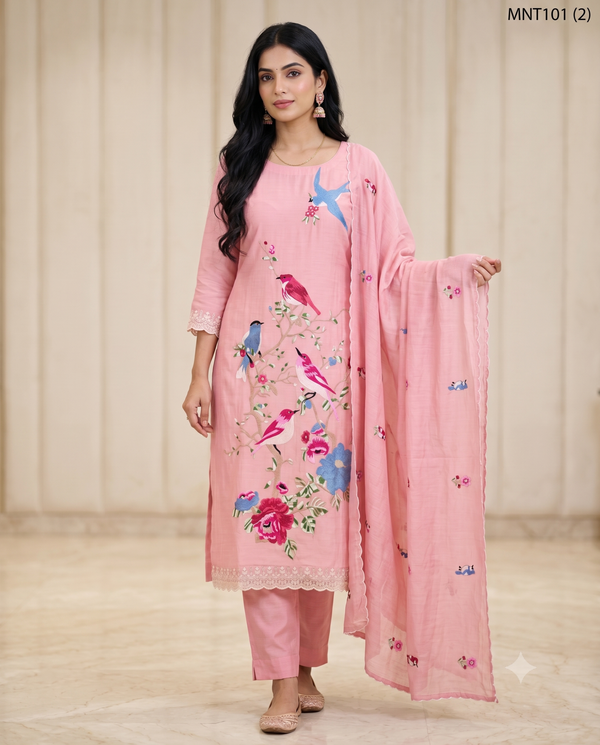 Elegant Cotton Kurta Pant Dupatta Set | Party & Casual Wear