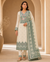 Premium White Jamdani Suit Set with Green Printed Dupatta for Women
