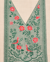 Premium White Jamdani Suit Set with Green Printed Dupatta for Women
