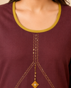 Readymade Maroon & Mustard Cotton Co-Ord Set for Women with Pocket Palazzo | Premium Designer Wear