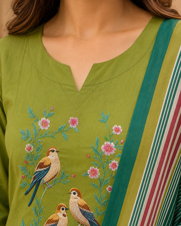 Dhabu Cotton A-Line Suit Set