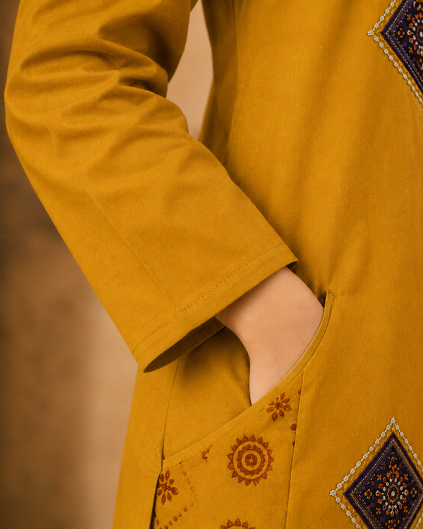 Dhabu Cotton Suit Set with Dupatta