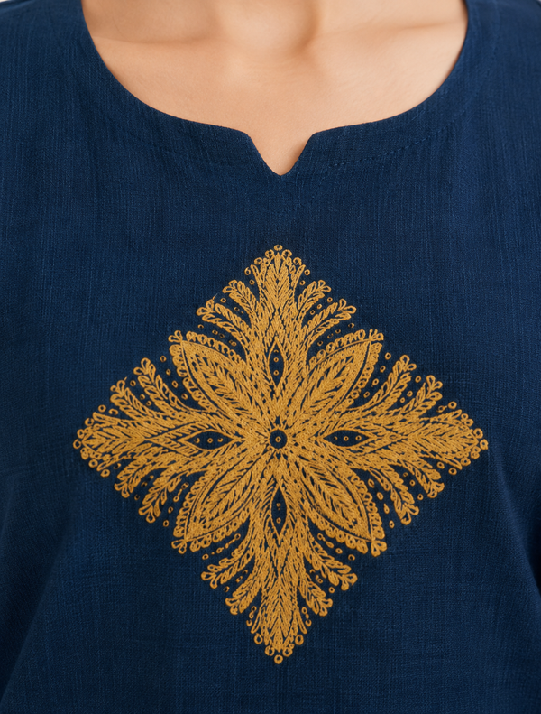 Dhabu Cotton Suit Set with Dupatta
