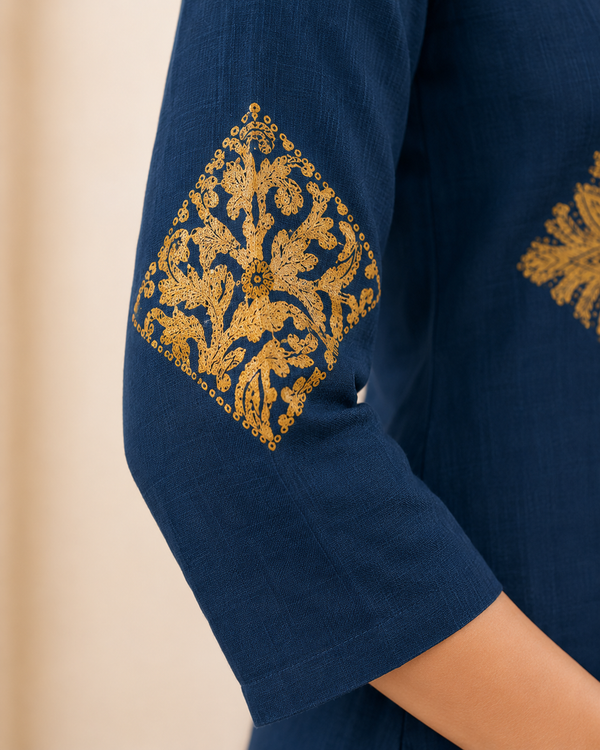 Dhabu Cotton Suit Set with Dupatta