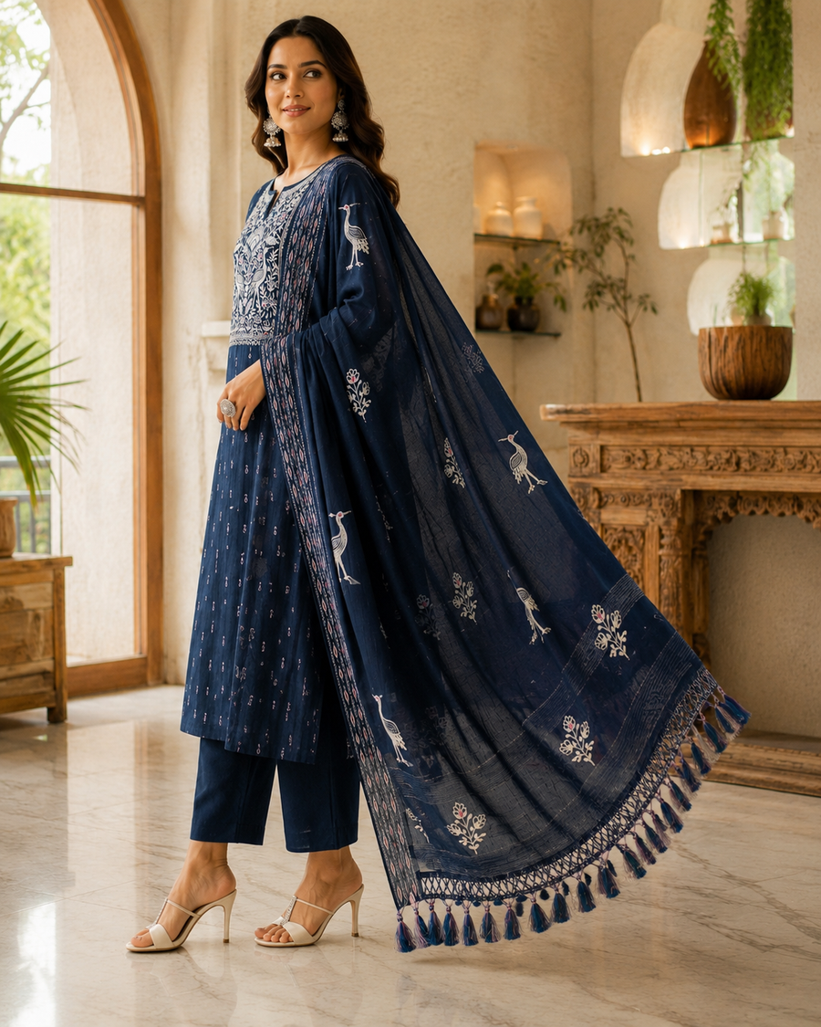 South Cotton Unstitched Suit with Bolero Dupatta