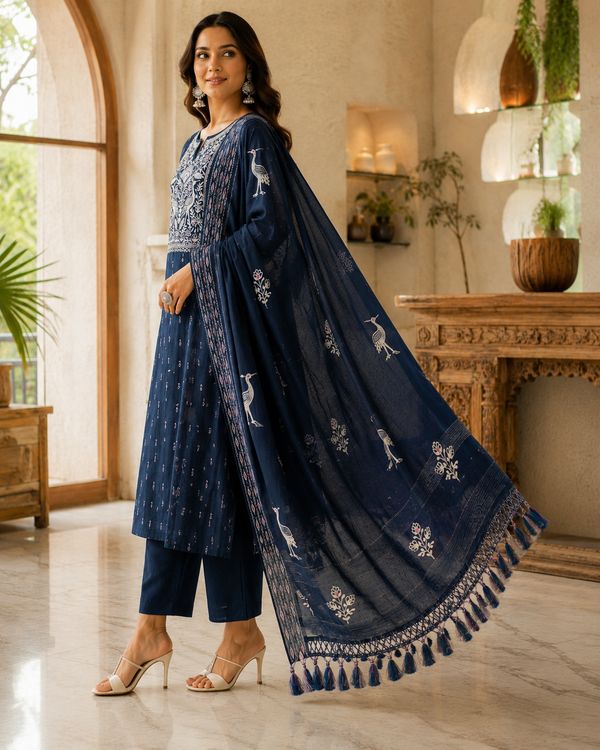South Cotton Unstitched Suit with Bolero Dupatta