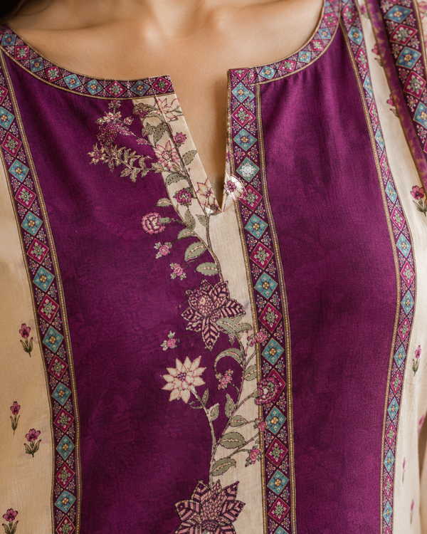 Fancy Unstitched Suit with Elephant Print Dupatta