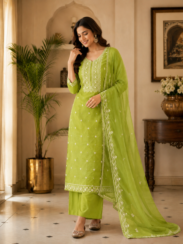Roman Silk Unstitched Suit with Designer Dupatta
