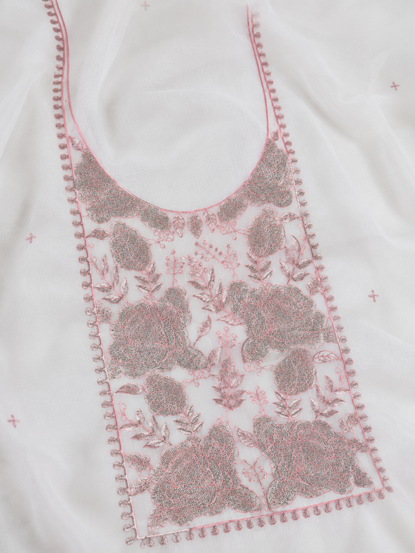 Malchandari Unstitched Suit with Embroidered Dupatta