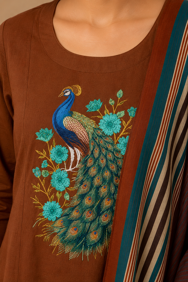 Dhabu Cotton A-Line Suit Set