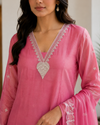 Mal Chanderi Unstitched Suit Set