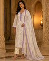 Mal Chanderi Unstitched Suit with Organza Dupatta
