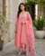 Jaamdani Unstitched Suit with Flamingo Dupatta