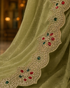 Unstitched Fancy Suit with Kundan Work
