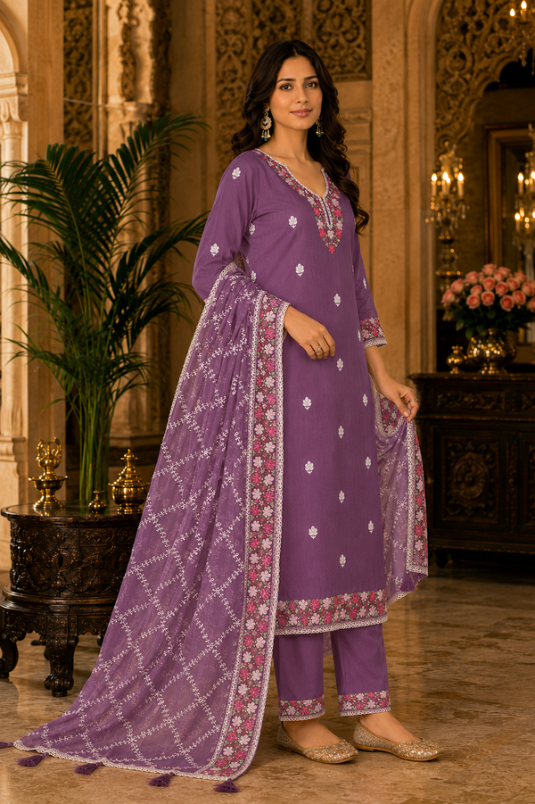Roman Unstitched Suit with Designer Dupatta