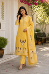 Unstitched Jamdani Cotton Suit with Bird Dupatta